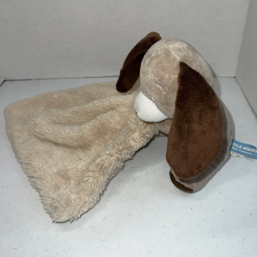 Little Mimos Brown Puppy Dog Tan Security Blanket Plush Stuffed Lovey